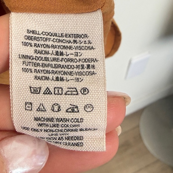 Free People Drapey Melanie Flutter Sleeve Mini Dress Mustard Combo - Picture 7 of 10